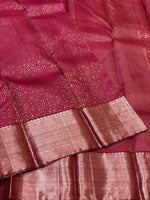Load image into Gallery viewer, Classic Ruby Pink 2gm Antique Zari Bridal Elegance Kanchipuram Handloom Silk Saree SS25324

