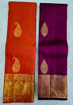 Load image into Gallery viewer, Classic Orange Elegance Kanchipuram Handloom Silk Saree SS27712
