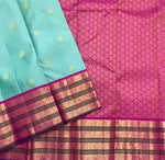 Load image into Gallery viewer, Classic Sea Green &amp; Ruby Pink 1gm Zari Elegance Kanchipuram Handloom Silk Saree SS25275
