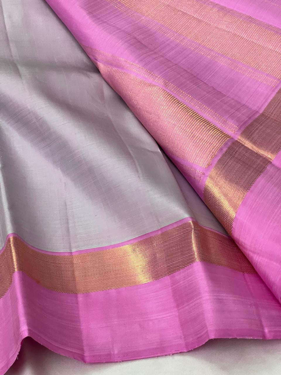 Classic Mauve & Pink 2gm Zari Elegance Kanchipuram Handloom Silk Saree SS24157