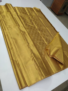 Classic Antique Gold Bridal Elegance Kanchipuram Tissue Handloom Silk Saree SS23730