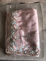 Load image into Gallery viewer, Classic Light Pink Elegance Tissue Organza Silk Saree SS25695
