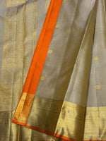 Load image into Gallery viewer, Classic Antique Beige &amp; Orange 2gm Zari Elegance Kanchipuram Handloom Silk Saree SS27080
