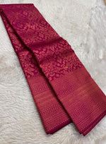 Load image into Gallery viewer, Classic Berry Pink 1gm Zari Bridal Elegance Kanchipuram Handloom Silk Saree SS18491
