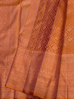 Load image into Gallery viewer, Classic Burnt Orange 2gm Zari Brocade Bridal Elegance Kanchipuram Handloom Silk Saree SS27644
