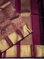 Load image into Gallery viewer, Classic Wine Red 2gm Zari Bridal Elegance Kanchipuram Handloom Silk Saree SS28197
