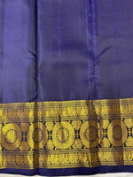 Load image into Gallery viewer, Classic Dual Red &amp; Pink Navy Blue 2gm Zari Peacock &amp; Rudraksha Designed Elegance Kanchipuram Handloom Silk Saree SS25384
