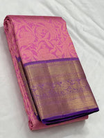 Load image into Gallery viewer, Classic Pink &amp; Violet 2gm Zari Bridal Elegance Kanchipuram Handloom Silk Saree SS25254
