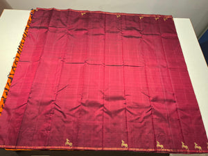 Classic Maroon & Orange 3gm Zari Elegance Kanchipuram Silk Saree SS23836