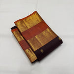 Load image into Gallery viewer, Classic Coffee Brown &amp; Mustard Rettapet Border Elegance Kanchipuram Handloom Silk Saree SS25352
