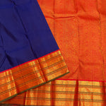 Load image into Gallery viewer, Classic Navy Blue &amp; Fiery Red 1gm Zari Korvai Bridal Elegance Kanchipuram Handloom Silk Saree SS28216
