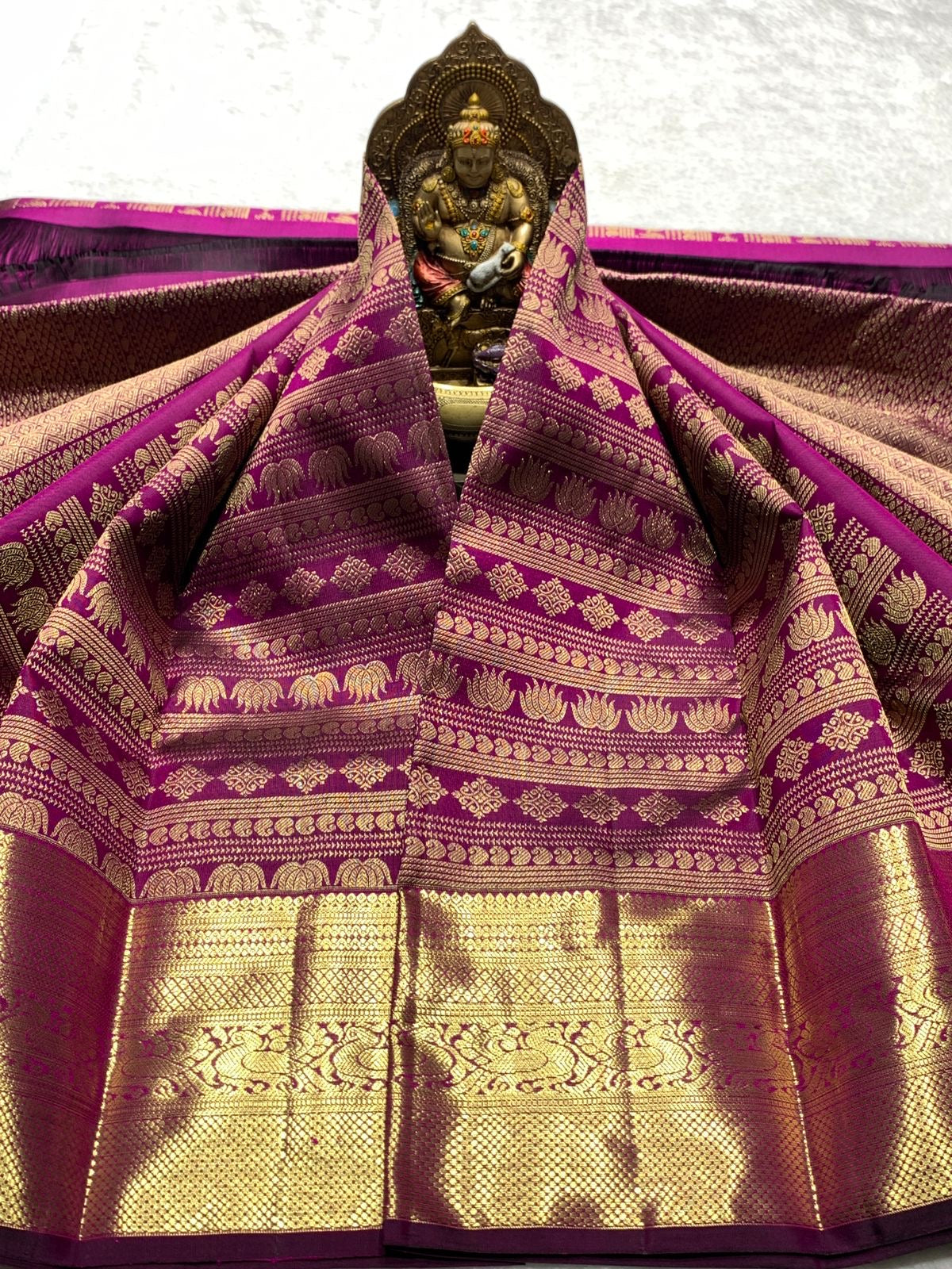 Classic Wine Red 2gm Zari Bridal Elegance Kanchipuram Handloom Silk Saree SS24103