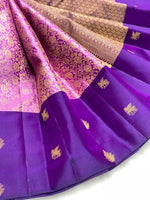 Load image into Gallery viewer, Classic Lilac Pink &amp; Purple 2gm Zari Elegance Kanchipuram Handloom Silk Saree SS25366
