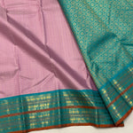 Load image into Gallery viewer, Classic Mauve Pink &amp; Teal Green Elegance Kanchipuram Handloom Silk Saree SS28582
