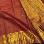 Load image into Gallery viewer, Classic Brownish Red Elegance Kanchipuram Handloom Silk Saree SS28584
