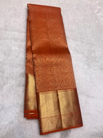 Load image into Gallery viewer, Classic Rust Orange 2gm Zari Bridal Elegance Kanchipuram Handloom Silk Saree SS28249
