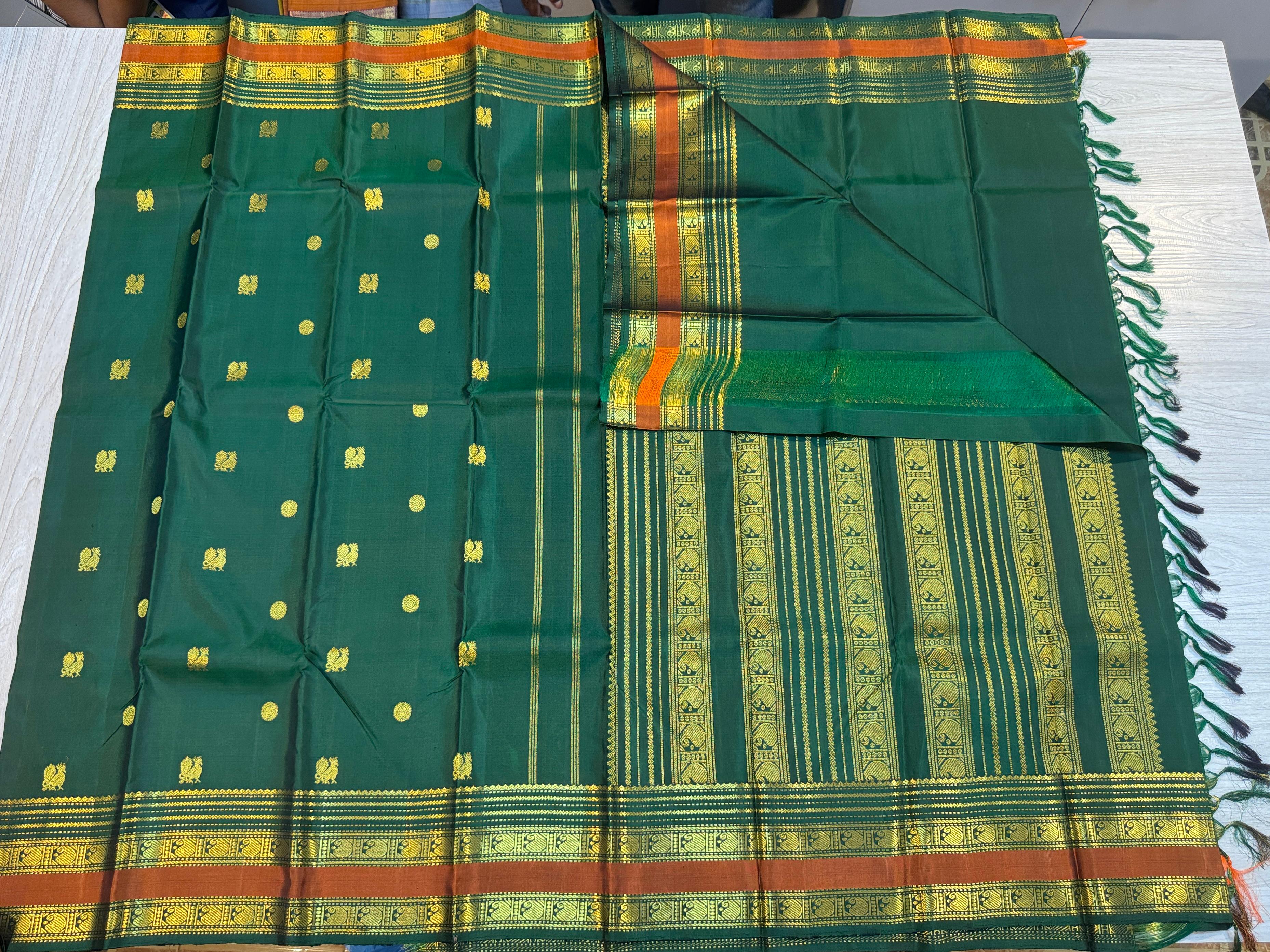Classic Green Kanchipuram Handloom Silk Saree SS26578