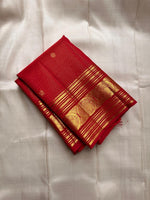 Load image into Gallery viewer, Classic Fiery Red Elegance Kanchipuram Handloom Silk Saree SS25402
