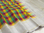 Load image into Gallery viewer, Classic Multicolor &amp; Shimmer Ash Grey 1gm Zari Elegance Kanchipuram Handloom Silk Saree SS28574
