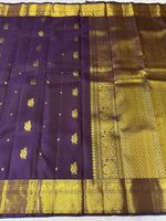 Load image into Gallery viewer, Classic Chocolate Brown Elegance Kanchipuram Handloom Silk Saree SS27164
