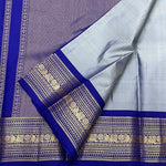 Load image into Gallery viewer, Classic Silver Grey &amp; Royal Blue Elegance Kanchipuram Handloom Silk Saree SS27840
