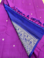 Load image into Gallery viewer, Classic Vadamalli &amp; Blue 1gm Zari Bridal Elegance Kanchipuram Handloom Silk Saree SS24760
