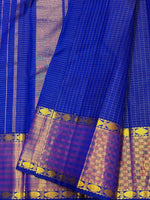 Load image into Gallery viewer, Classic Royal Blue 2gm Zari Elegance Kanchipuram Handloom Silk Saree SS28562
