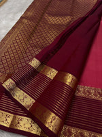 Load image into Gallery viewer, Classic Ruby Pink &amp; Berry Red Elegance Kanchipuram Handloom Silk Saree SS24532
