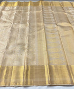 Load image into Gallery viewer, Classic Butter Cream 2gm Zari Bridal Elegance Kanchipuram Handloom Silk Saree SS25292

