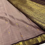 Load image into Gallery viewer, Classic Cocoa &amp; Chocolate Brown 1gm Zari Elegance Kanchipuram Handloom Silk Saree SS24548
