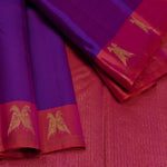 Load image into Gallery viewer, Classic Violet &amp; Pink 2gm Zari Elegance Kanchipuram Handloom Silk Saree SS27077
