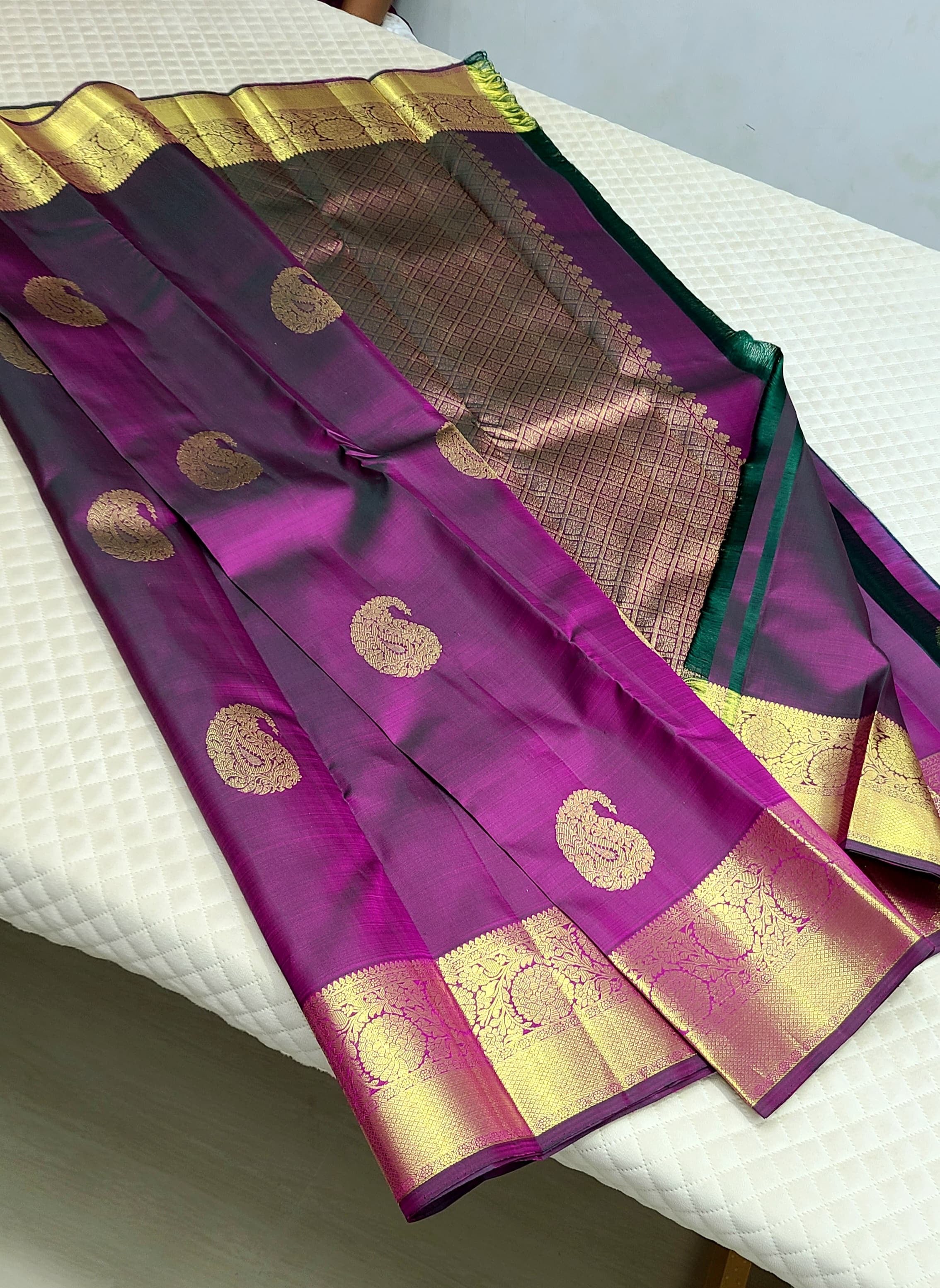 Classic Wine Kanchipuram Handloom Silk Saree SS25888