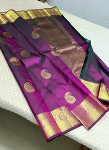 Classic Wine Kanchipuram Handloom Silk Saree SS25888