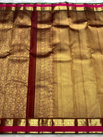 Load image into Gallery viewer, Classic Coffee Brown &amp; Deep Pink 2gm Zari Bridal Elegance Kanchipuram Handloom Silk Saree SS25269
