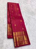 Load image into Gallery viewer, Classic Ruby Pink 2gm Zari Elegance Kanchipuram Handloom Silk Saree SS27499
