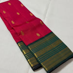 Load image into Gallery viewer, Classic Cherry Red &amp; Bottle Green 2gm Zari Bridal Elegance Kanchipuram Handloom Silk Saree SS28205
