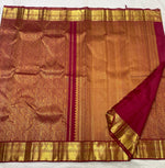 Load image into Gallery viewer, Classic Berry Pink Red 2gm Zari Brocade Bridal Elegance Kanchipuram Handloom Silk Saree SS25734
