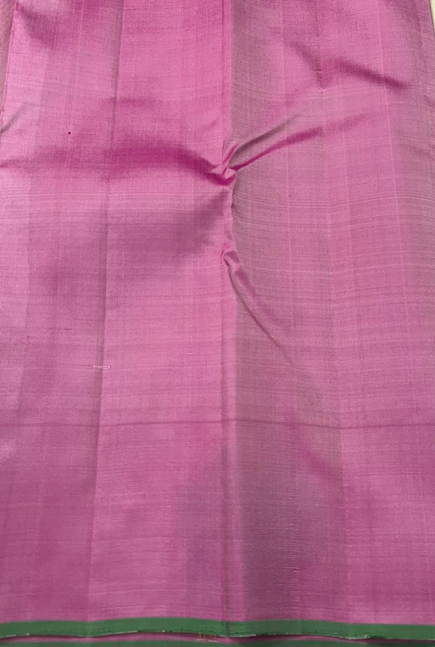 Classic Plum & Fuchsia Pink 2gm Zari Kanchipuram Handloom Silk Saree SS26217