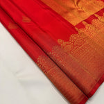 Load image into Gallery viewer, Classic Red 2gm Zari Temple Bridal Elegance Kanchipuram Handloom Silk Saree SS26586
