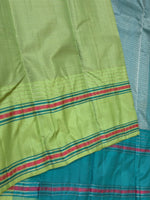 Load image into Gallery viewer, Classic Pista Green &amp; Teal Blue 1gm Zari Elegance Kanchipuram Handloom Silk Saree SS27962
