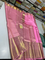 Load image into Gallery viewer, Classic Pink Brocade Bridal Elegance Kanchipuram Tissue Handloom Silk Saree SS23724
