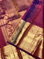 Load image into Gallery viewer, Classic Wine Pink &amp; Onion Pink 2gm Zari Bridal Elegance Kanchipuram Handloom Silk Saree SS25445
