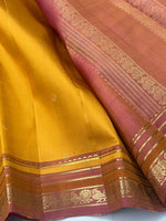 Load image into Gallery viewer, Classic Mustard &amp; Brick Rose Elegance Kanchipuram Handloom Silk Saree SS27125
