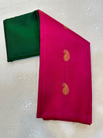 Load image into Gallery viewer, Classic Green &amp; Magenta Kanchipuram Handloom Silk Saree SS26329

