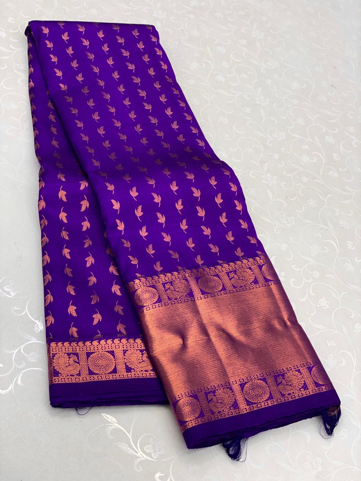 Classic Vadamalli 2gm Copper Zari Kanchipuram Handloom Silk Saree SS26231