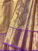 Load image into Gallery viewer, Pastel Lavender 2gm Zari Brocade Tissue Bridal Elegance Kanchipuram Handloom Silk Saree SS26664
