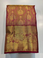 Load image into Gallery viewer, Classic Pink Gold 1gm Zari Bridal Elegance Kanchipuram Tissue Handloom Silk Saree SS24502
