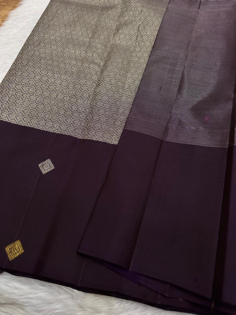 Classic Fern Green & Coffee Brown Elegance Kanchipuram Silk Saree SS23829