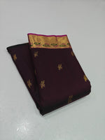 Load image into Gallery viewer, Classic Coffee Brown &amp; Fuchsia Pink 2gm Zari Kanchipuram Handloom Silk Saree SS26510
