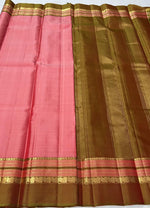 Load image into Gallery viewer, Classic Rose Pink &amp; Mustard 2gm Zari Elegance Kanchipuram Handloom Silk Saree SS24771
